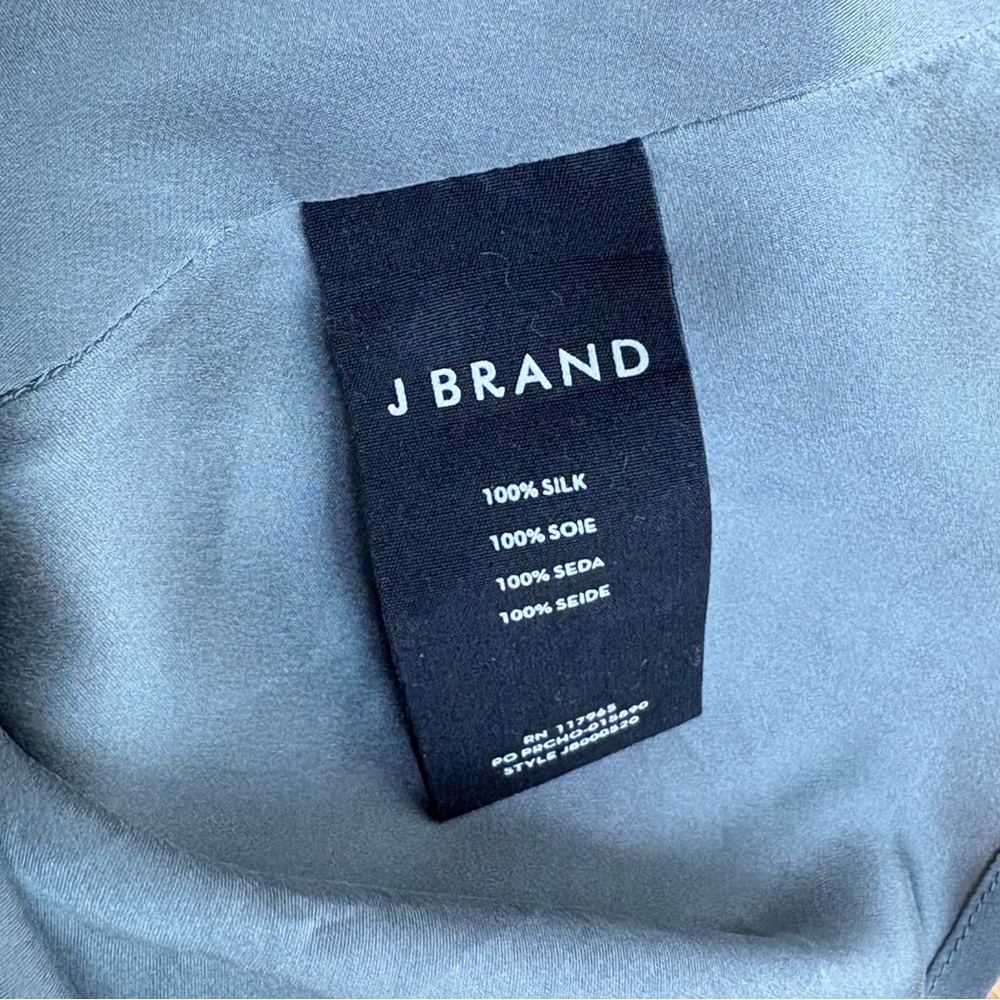 J Brand Silk V Neck Sleeveless Cami Tank Top Slate Green/Gray - Picture 6 of 12